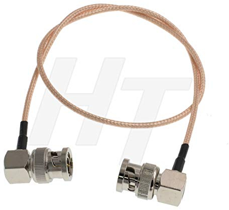 HangTon Kamera-Monitor-Stecker BNC rechtwinklig auf BNC-Stecker, rechtwinklig, 3G SDI-Videokabel für Blackmagic, dünn geschirmt, RG179, 75 Ohm (60 cm)