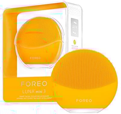 FOREO LUNA mini 3 Gesichtsreinigungsbürste - Gesichtsmassagegerät elektrisch, ultrahygienisches Silikon - Einfache Gesichtsreinigung - Elektrischer Gesichtsreiniger - App-verbunden - Sunflower Yellow