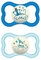 MAM Air Night Ciuccio Luminoso in Set da 2, in Silicone con Custodia Porta Succhietto, 16+ Mesi, Azzurro