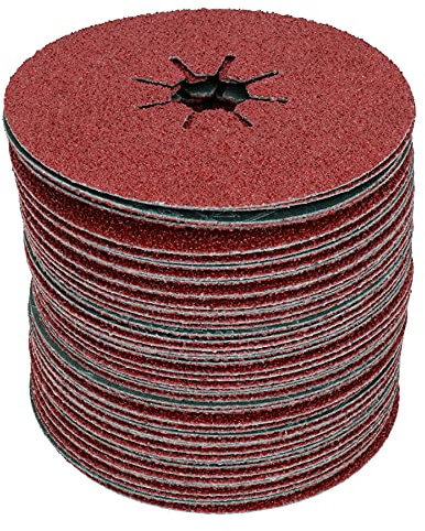 Dischi abrasivi in fibra grossa a grana 36 per legno e metallo, 115 mm, 50 pezzi