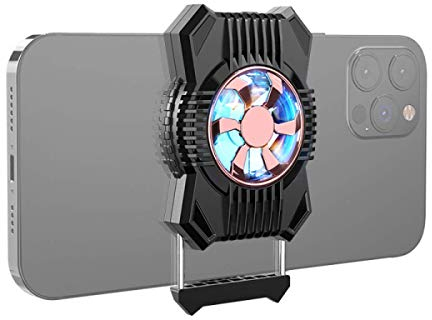 NMD&LR Ventilateur de Refroidisseur de Téléphone, Batterie Intégrée Radiateur de Téléphone Portable à Refroidissement Rapide à 9 Feuilles avec Lumière et Vent à 2 Niveaux pour Les Jeux