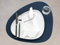 Lind DNA Tischset Curve Double Leder Midnight Blue, Maße: 44cm x 37cm x 0,2cm, 991124