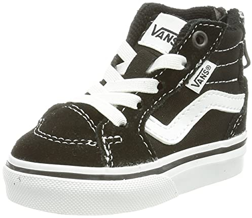 Vans Unisex Kinder Filmore Hi Zip Sneaker, Suede Canvas Black White, 26 EU