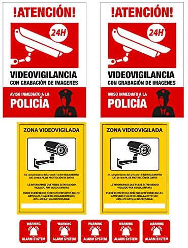 Adesivi Allarme Zona Videosorveglianza Avviso Polizia