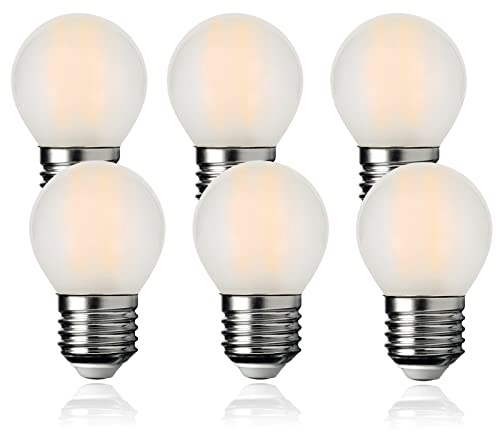 FEILEMAN Glühbirne E27 LED Lampe G45/P45 Birne 6W (Ersetzt 60W) 600LM 3000K Warmweiß, Golf E27 Matt Filament G45 Mini Globe Birne Nicht Dimmbar, 6 Pack