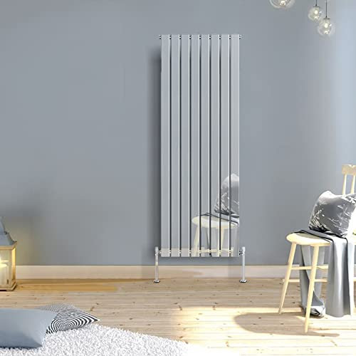 WarmeHaus Vertical Flat Panel Radiator Chrome 1800x544mm Single Column Tall Upright Central Heating Rad
