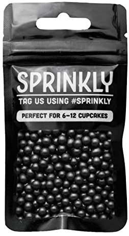 SPRINKLY - Polished Chocolate Balls (Small/6mm) - Black - 30g