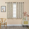 GIRASOLE HOME® Paar weiche Verdunkelungsvorhänge, Motiv: silberfarbene Sterne, weicher Vorhang für Innenräume, mit Ösen, 2 Paneele (Beige, 140 x 145 cm)
