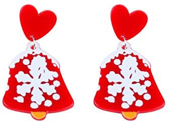 Ohrringe Urlaub Schillernde Ohrringe Ornamente Weihnachten Weihnachten Luxus OhrringeLicht Urlaub Dekoration Marke OhrringeKreative Ohrringe Ohrringe Ohrstecker Damenohrringe Anhänger (Red, One Size)