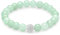 day.berlin Premium Bean Saphire Perlenarmband, Damen Naturstein Armband mit echten 8mm Edelsteinen, flexibles Zugband 18cm lang, handgeknüpft mit Pave Zirkonia Perle, versilbert
