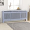 HOMIUSE Heizkörper Verkleidung Abdeckung 205x20.5x81.5 cm Heizkörperverkleidung Modernes Lamellen-Design Heizung Abdeckung Heizungsverkleidung für Wohnzimmer Radiator Cover Grau MDF