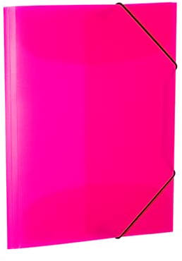 HERMA Sammelmappe A4 Neon Pink Rosa Transluzent, Eckspanner-Mappe aus Kunststoff mit Gummizug und Innenklappen für Kinder, Jungen und Mädchen