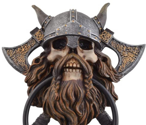 Türklopfer Vikings never die aus Kunststein, handbemalt, Klopfer besteht aus Metall