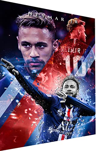 Magic Canvas Art Neymar Fußball Pop Art Leinwandbild 1- teilig Hochwertiger Kunstdruck Wandbilder – B8386, Material: Poster ungerahmt, Größe: 120x80 cm