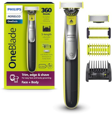 Philips Norelco OneBlade 360 Face + Body Hybrid Tondeuse et rasoir électrique QP2834/70