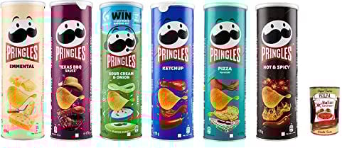 Testpaket Pringles 6x 175g in der praktischen Dose knackige Chip 6 Flavours + Italian Gourmet Polpa 400g