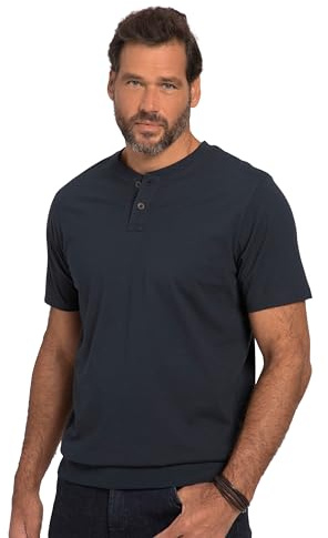JP 1880, Herren, Große Größen, Henley, Bauchfit, Halbarm, Rundhals