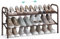 SONGMICS Schuhregal, Schuhständer, 2 Ebenen, Metallregal, verstellbar, Schuhe,Standregal, für Flur, Garderobe, Eingangsbereich, bronze LMR029A01