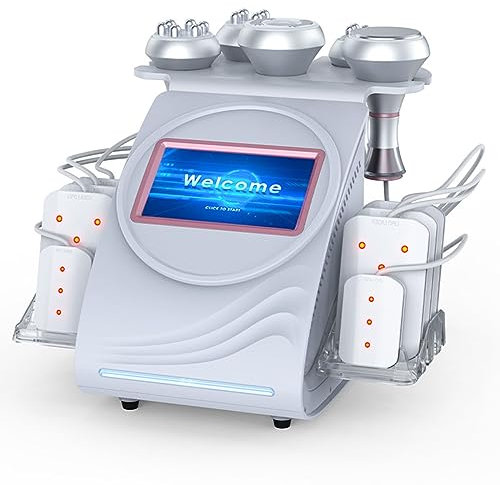 80K Ultrasonic Cavitation Machine, 6 in 1 Body Sculpting Machine Professional Skin Lift Radio Frequency RF Massager Multipolar Vacuum Reduction Device, for Arm Waist Thigh Hip