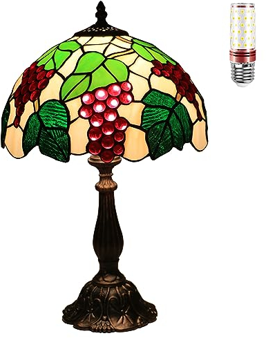 Uziqueif Tiffany Tischlampe, nachttischlampen für schlafzimmer, vintage tiffany lamp,Tischlampen für Schlafzimmer Nachttischlampe Arbeitszimmer Office, Mit E27 LED Birne,A