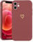 Lafunda Coque Compatible avec iPhone 12, Coque de Protection pour pour iPhone 12 Silicone Antichoc Housse Étui Motif de Coeur d'amour Case Rouge