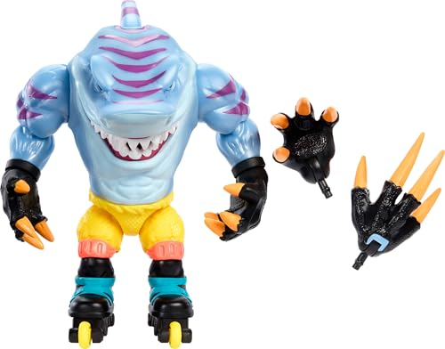 Mattel Street Sharks Actionfigur mit Beiß- und Skate-Bewegung, Skreek-Sammelspielzeug, inspiriert vom 90er-Jahre-TV-Half-Man-Half-Shark-Held, 15,2 cm