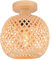 LIGKIN Plafonnier Rétro en Bambou Cage Tissage Lustre Style Bohème Abat-jour en bambou Lampe de plafond Vintage Luminaire Plafonnier pour Chambre Restaurant Cuisine Café