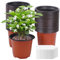 Macetas de Plástico Grueso, 100 Macetas de Cultivo de 4 Pulgadas con 100 Etiquetas para Plantas, Macetas de Jardinería para Interiores y Exteriores para Semillas, Verduras, Suculentas, Color Marrón