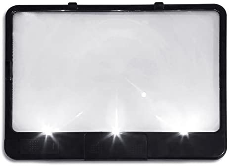 Desktop Reading Magnifier Glass with LED Light Illuminated Magnifier Screen Reading Magnifier for Older Read Books