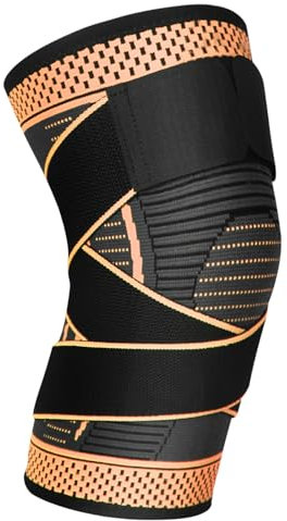 Ruilala Kniebandage Sport Kniestütze für Herren Damen Elastisch Knie Sleeve Verwendet für Laufen, Basketball, Fitness, Fußball, Gewichtheben 1 Stück (Gold, XL)