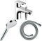 Hansgrohe Pack mitigeur Bain Douche monotrou Vernis Blend + Flexible Isiflex + Pommeau Crometta Blanc/chromé