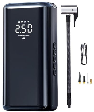 Pompa D'aria Wireless - Compressore D'aria Elettrico Da 5400 MAh, Pompa D'aria Wireless Da 150 PSI | Pompa D'aria A Ricarica Rapida Con Display Digitale Per SUV Per Autocarri