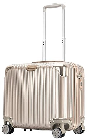 JYARZ Reisekoffer Koffer Mit Rollen, Leichtes Gepäck, Hartkanten-Koffer, Kleines Handgepäck Koffer Trolleys(Gold,16inch)