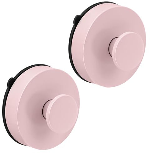 flintronic 2 Stück Rosa Wandhaken, Saugnapf Haken, Saugknöpfe Saugnäpfe, Handtuchhaken Bademantelhaken Ohne Bohren, Extra Stark Badezimmer Haken, ABS Wasserdicht Saughalter, Handtuchhaken