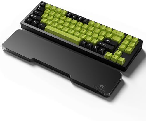MAMBASNAKE CNC Acrylic Wrist Rest for Compact 68 Keys Keyboard - Black Acrylic Keyboard Hand Support - Anti-Slip Rubber Feet - Ergonomic Cushion Palm Rest for Office/Gaming/Typing/Laptop