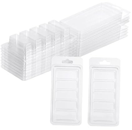 rockible 10 Stück Kerzenschmelz-Clamshell-Modelle, durchsichtige Leere Würfelschale für dochtlose Tarts-Kerzen