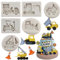 MYPRACS Bagger Fondant Formen Baustelle Bulldozer Silikonformen Kran Bau LKW Gabelstapler Form für Kuchen Dekorieren Cupcake Topper Süßigkeiten Schokolade Gummipaste Polymer Clay 6 Stück