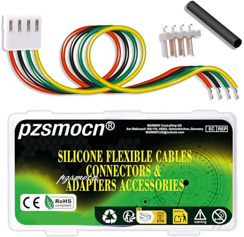 pzsmocn 10 Sets/40 Stück JST VH 3,96 mm Pitch 4-Polig Connector 22AWG Silikonkabel Adapter Buchse Plug Kabel Zubehörsatz, Weiblichen Steckverbinder Stecker mit 20cm Draht Kabel und Männlichen Gehäuse