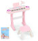COSTWAY Tastiera Pianoforte a 37 Tasti per Bambini, Piano Elettronico per Bambini con Microfono, Sgabello e Supporto per Spartiti, 8 Ritmi e 8 Strumenti, per Bambini 18+ Mesi (Rosa)