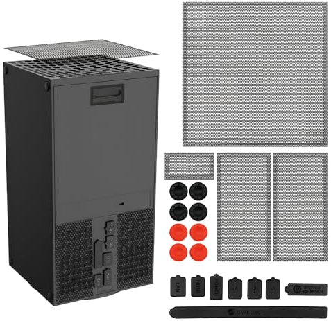 20 Piece Dust Cover for Xbox Series X Console PVC Vent Filters Silicone Dust Plugs and Thumb Grip Complete Dustproof Case Protection Kit Compatible with XSX Xbox Controller Accessories