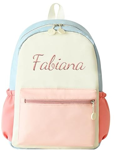 Personalised Children's Backpack, Embroidered Kids Backpack, Pink | With Name, Water Resistant Child Backpack for Girls and Boys, Primary School Bag and Large Kids Rucksack, 41 x 28 cm