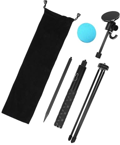 Aluminum Golf Training Phone Mount Base Universal Camera Stand Storage Handle with Tripod