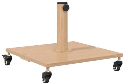 vidaXL Base de Parasol extérieur Bois Clair 45 x 45 x 31 cm Acier, Pied de Parasol Moderne pour Jardin et terrasse, Base carrée, Support résistant aux intempéries, élégant et Pratique