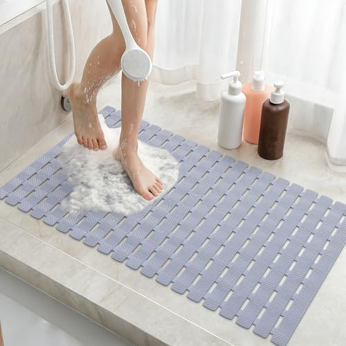 Smiry Shower Bath Mat Non Slip, Quick Drying for Inside Shower, 40 x 70 cm | Bathroom Mat with Comfort Textured Surface, Cut-to-Fit Machine Washable Bathtub Mat for Elderly, Dark Grey