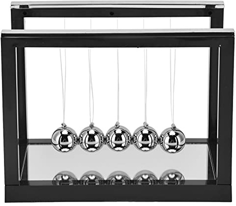 ANKROYU Gravity Balanced Pendulum Ball Physics Science Desk Decor Fun Decompression Swing Ball Office Home Decoration Birthday Gift for Adults Black 7.5x13x10.1cm