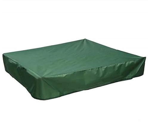 Sandkasten-Staubschutzhülle, quadratisch, wasserdicht, Oxford-Stoff, staubdichter Schutz mit Kordelzug(Green,150x150x20cm)