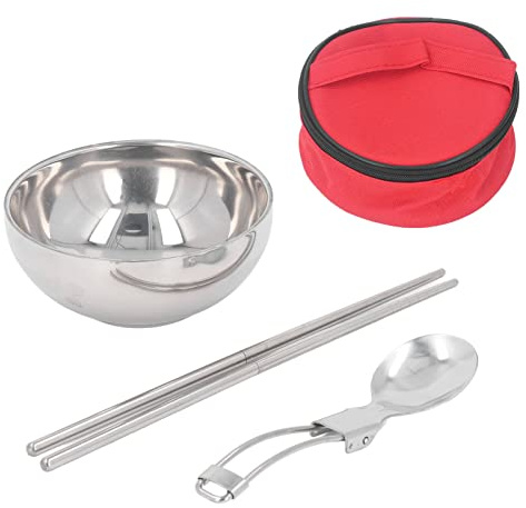 Ensemble de couverts individuels réutilisables en acier inoxydable, idéal pour les voyages, les pique-niques, le camping ou une utilisation quotidienne au bureau.