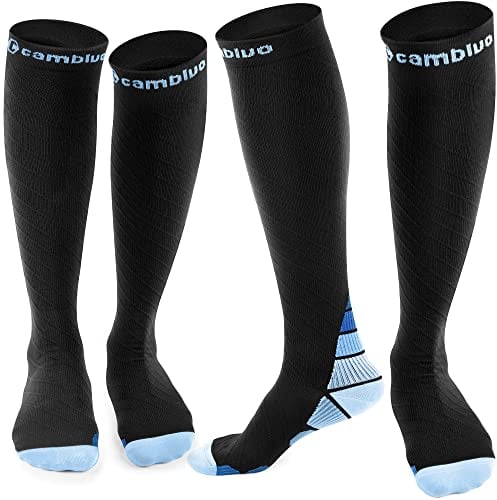 CAMBIVO Kompressionsstrümpfe Damen und Herren 2 Paar, Kompressionssocken Stützstrümpfe für Laufen, Sport, Flug, Reise, Radsport