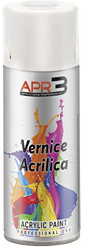 APR3 - S400PAST3 Vernis peinture Acrylique Multi-Usage, Couleur Blanc Brillant RAL 9010, Aérosol En Fer-Blanc Recyclable de 400 ml