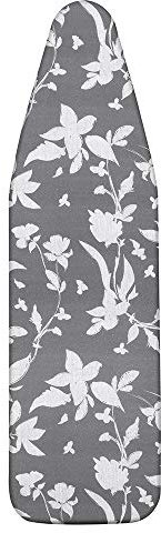 MZXcuin 15 x 54 Padded Ironing Board Cover Scorch Resistant, Cotton Iron Cover with Padding Heat Reflective Heavy Duty Pad,Grey Floral